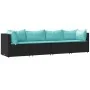 Juego de jardín con cojines 4 piezas ratán sintético negro by , Outdoor sofas - Ref: Foro24-319800, Price: 283,75 €, Discount...