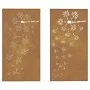 Adorno pared jardín 2 uds acero corten diseño flores 105x55 cm de , Carteles, copias y arte visual - Ref: Foro24-824495, Prec...