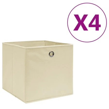 Cajas de almacenaje 4 uds tela no tejida crema 28x28x28 cm | Foro24.es | Tu tienda online para hogar, jardín y más Foro24.es