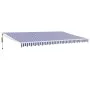 Toldo retráctil automático azul y blanco 5x3 m by , Awnings - Ref: Foro24-3154475, Price: 418,65 €, Discount: -5%%