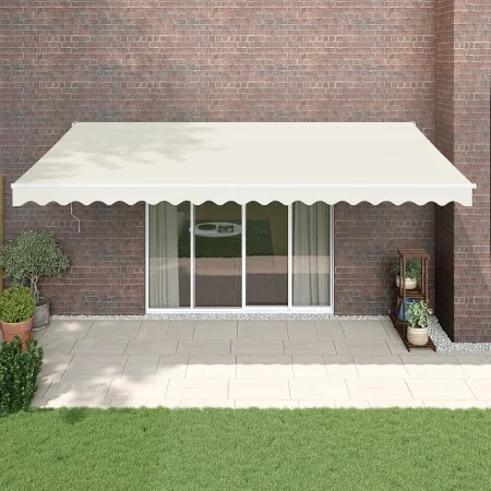 Toldo retráctil automático color crema 5x3 m de , Toldos - Ref: Foro24-3154480, Precio: 435,98 €, Descuento: -5%%