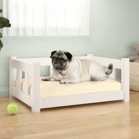 Cama para perros madera maciza de pino blanco 65,5x50,5x28 cm de , Camas para perros - Ref: Foro24-820188, Precio: 51,78 €, D...