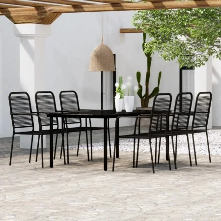 Juego de comedor de jardín 7 piezas negro | Foro24.es | Tu tienda online para hogar, jardín y más Foro24.es