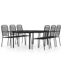 Juego de comedor de jardín 7 piezas negro | Foro24.es | Tu tienda online para hogar, jardín y más Foro24.es