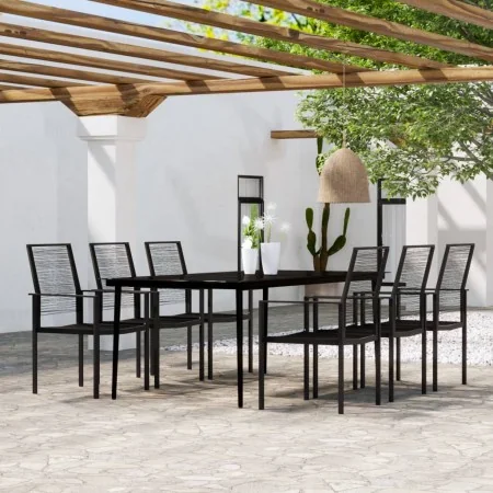 Juego de comedor de jardín 7 piezas negro by , Garden sets - Ref: Foro24-3099207, Price: 442,61 €, Discount: -5%%