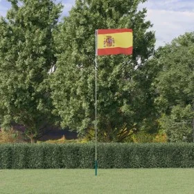 Mástil y bandera de España aluminio 5,55 m by , Flags and windsocks - Ref: Foro24-3147138, Price: 53,55 €, Discount: -5%%