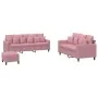Juego de sofás con cojines 3 piezas terciopelo rosa by , Sofas - Ref: Foro24-3201733, Price: 577,73 €, Discount: -5%%
