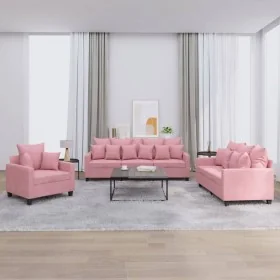Juego de sofás con cojines 3 piezas terciopelo rosa von , Sofas - Ref: Foro24-3201683, Preis: 696,29 €, Rabatt: -5%%