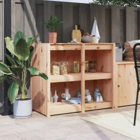 Mueble de cocina de exterior madera maciza de pino 106x55x92 cm by , Kitchen cabinets - Ref: Foro24-832353, Price: 170,49 €, ...