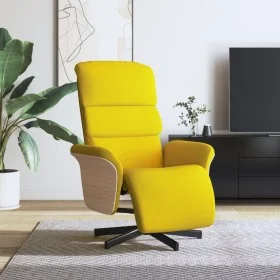 Sillón reclinable con reposapiés tela amarillo
