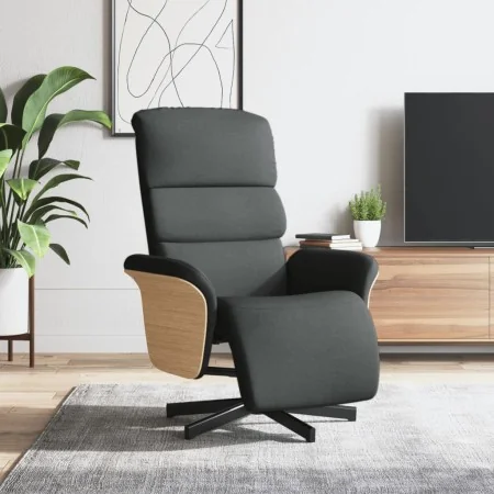 Sillón reclinable con reposapiés tela gris oscuro | Foro24.es | Tu tienda online para hogar, jardín y más Foro24.es
