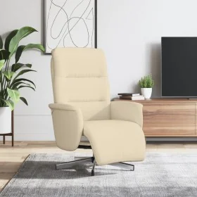 Sillón reclinable con reposapiés tela color crema