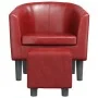 Sillón diseño de cubo con reposapiés cuero sintético rojo tinto von , Sessel - Ref: Foro24-356495, Preis: 166,48 €, Rabatt: -5%%