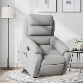 Sillón de masaje reclinable de pie de tela gris claro by , Armchairs - Ref: Foro24-3204992, Price: 300,84 €, Discount: -5%%
