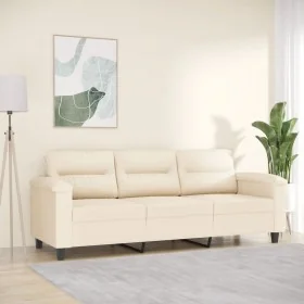 Sofá de 3 plazas de tela de microfibra beige 180 cm de , Sofás - Ref: Foro24-359572, Precio: 359,61 €, Descuento: -5%%