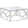 Mesa de centro plateada acero inoxidable y vidrio templado de , Mesas de centro - Ref: Foro24-349945, Precio: 166,70 €, Descu...