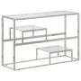 Mesa consola acero inoxidable plateado y vidrio templado de , Mesas consola - Ref: Foro24-350001, Precio: 190,56 €, Descuento...