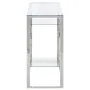 Mesa consola acero inoxidable plateado y vidrio templado de , Mesas consola - Ref: Foro24-350001, Precio: 190,56 €, Descuento...