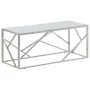 Mesa de centro plateada acero inoxidable y vidrio templado | Foro24.es | Tu tienda online para hogar, jardín y más Foro24.es