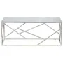 Mesa de centro plateada acero inoxidable y vidrio templado | Foro24.es | Tu tienda online para hogar, jardín y más Foro24.es