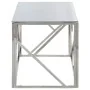 Mesa de centro plateada acero inoxidable y vidrio templado | Foro24.es | Tu tienda online para hogar, jardín y más Foro24.es