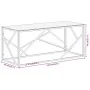 Mesa de centro plateada acero inoxidable y vidrio templado | Foro24.es | Tu tienda online para hogar, jardín y más Foro24.es