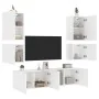 Muebles de TV de pared 6 piezas madera de ingeniería blanco | Foro24.es | Tu tienda online para hogar, jardín y más Foro24.es