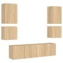 Muebles de TV de pared 6 pzas madera de ingeniería roble Sonoma by , TV Furniture - Ref: Foro24-3216473, Price: 182,50 €, Dis...