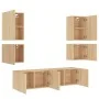 Muebles de TV de pared 6 pzas madera de ingeniería roble Sonoma by , TV Furniture - Ref: Foro24-3216473, Price: 182,50 €, Dis...