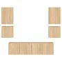 Muebles de TV de pared 6 pzas madera de ingeniería roble Sonoma by , TV Furniture - Ref: Foro24-3216473, Price: 182,50 €, Dis...