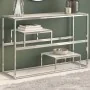 Mesa consola acero inoxidable plateado y vidrio templado | Foro24.es | Tu tienda online para hogar, jardín y más Foro24.es