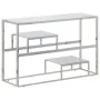 Mesa consola acero inoxidable plateado y vidrio templado | Foro24.es | Tu tienda online para hogar, jardín y más Foro24.es