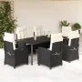 Set de comedor de jardín 7 pzas y cojines ratán sintético negro von , Gartensets - Ref: Foro24-3212739, Preis: 981,15 €, Raba...