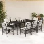 Set de comedor de jardín 9 pzas y cojines ratán sintético negro | Foro24.es | Tu tienda online para hogar, jardín y más Foro24.es