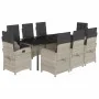 Set comedor de jardín 9 pzas cojines ratán sintético gris claro by , Garden sets - Ref: Foro24-3212860, Price: 1,00 €, Discou...