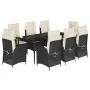 Set de comedor de jardín 9 pzas y cojines ratán sintético negro by , Garden sets - Ref: Foro24-3213163, Price: 1,00 €, Discou...