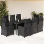 Set de comedor de jardín 9 pzas y cojines ratán sintético negro by , Garden sets - Ref: Foro24-3212973, Price: 1,00 €, Discou...