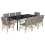 Set comedor de jardín 9 pzas con cojines ratán sintético beige | Foro24.es | Tu tienda online para hogar, jardín y más Foro24.es