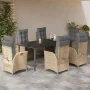 Set comedor de jardín 7 pzas con cojines ratán sintético beige de , Conjuntos de jardín - Ref: Foro24-3213271, Precio: 1,00 €...