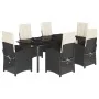 Set de comedor de jardín 7 pzas y cojines ratán sintético negro by , Garden sets - Ref: Foro24-3212307, Price: 929,11 €, Disc...