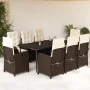 Set comedor para jardín 9 pzas y cojines ratán sintético marrón von , Gartensets - Ref: Foro24-3212339, Preis: 1,00 €, Rabatt...