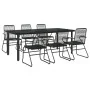 Juego de comedor para jardín 7 piezas ratán PVC negro by , Garden sets - Ref: Foro24-3099213, Price: 538,33 €, Discount: -5%%
