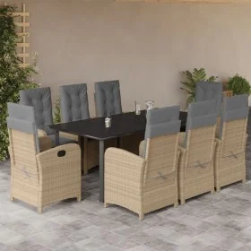 Set comedor de jardín 9 pzas con cojines ratán sintético beige by , Garden sets - Ref: Foro24-3212408, Price: 1,00 €, Discoun...