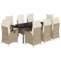 Set comedor de jardín 9 pzas con cojines ratán sintético beige von , Gartensets - Ref: Foro24-3213252, Preis: 1,00 €, Rabatt:...