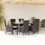 Set de comedor de jardín 7 pzas y cojines ratán sintético negro | Foro24.es | Tu tienda online para hogar, jardín y más Foro24.es