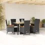 Set de comedor de jardín 7 pzas y cojines ratán sintético negro by , Garden sets - Ref: Foro24-3277511, Price: 887,70 €, Disc...