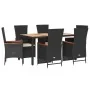 Set de comedor de jardín 7 pzas y cojines ratán sintético negro by , Garden sets - Ref: Foro24-3277511, Price: 887,70 €, Disc...