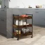Carrito de cocina madera ingeniería roble ahumado 50x30x70 cm by , Kitchen and dining carts - Ref: Foro24-842358, Price: 51,9...