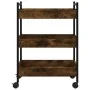 Carrito de cocina madera ingeniería roble ahumado 50x30x70 cm by , Kitchen and dining carts - Ref: Foro24-842358, Price: 51,9...