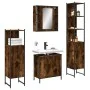 Set de muebles de baño 4 piezas madera contrachapada roble humo by , Bathroom furniture - Ref: Foro24-3214772, Price: 252,99 ...